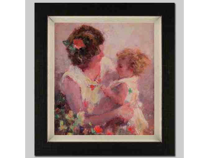 ***'My Daughter' Limited Edition Hand Embellished Giclee on Canvas by Hua Chen