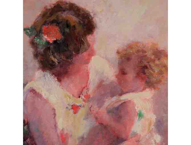 ***'My Daughter' Limited Edition Hand Embellished Giclee on Canvas by Hua Chen