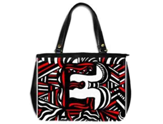 *'EXCLUSIVELY YOURS!':  CUSTOM MADE ART TOTE BAG!:  'INITIAL E'