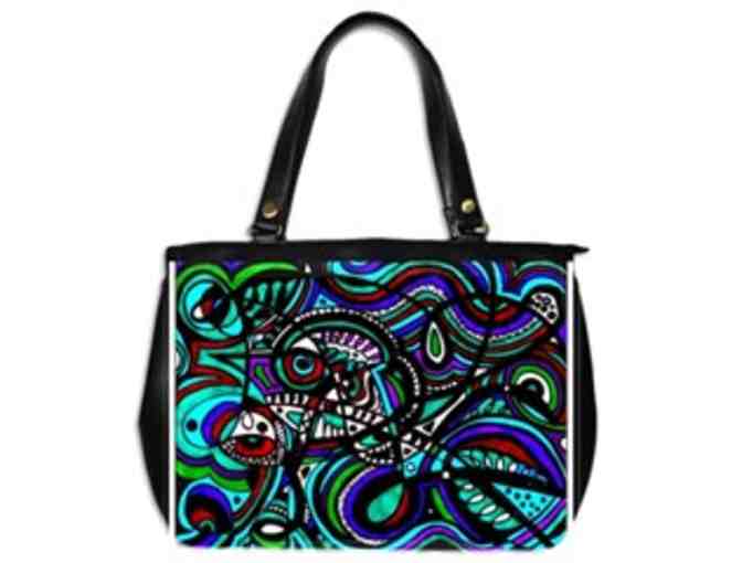 *'EXCLUSIVELY YOURS!':  CUSTOM MADE ART TOTE BAG!:  'TEAL TIME' by WBK