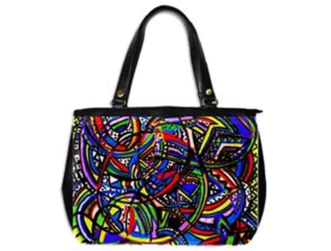 *'EXCLUSIVELY YOURS!':  CUSTOM MADE ART TOTE BAG:  'GOING IN CIRCLES' BY WBK