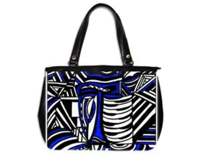 *'EXCLUSIVELY YOURS!':  CUSTOM MADE LEATHER ART TOTE BAG! 'INITIAL T'