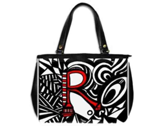 *'EXCLUSIVELY YOURS!':  CUSTOM MADE LEATHER ART TOTE!:  'INITIAL R'
