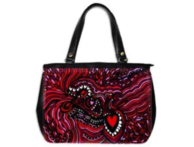 *'EXCLUSIVELY YOURS!': CUSTOM MADE ART TOTE BAG:  'LOVE, LOVE'