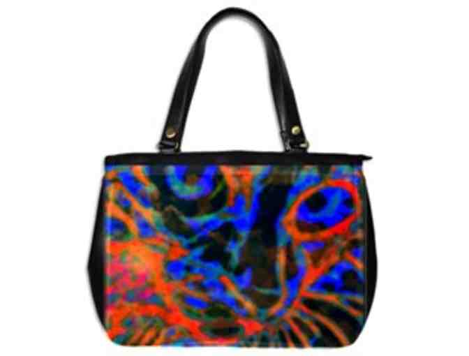 *'EXCLUSIVELY YOURS!':  CUSTOM MADE ART TOTE BAG!:  'BLUE CAT'