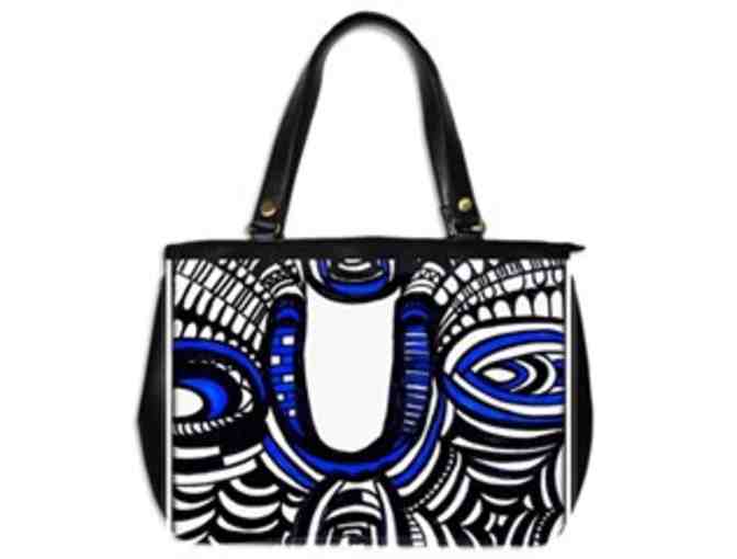 *'EXCLUSIVELY YOURS!':  CUSTOM MADE LEATHER ART TOTE BAG!:  'INITIAL U'