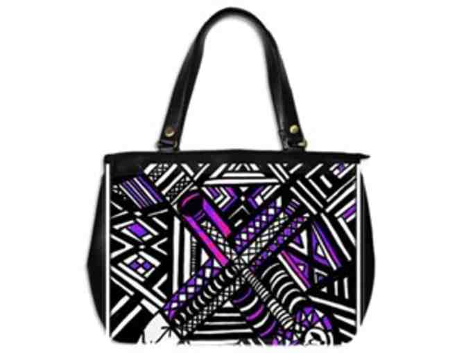 *'EXCLUSIVELY YOURS!':  CUSTOM MADE LEATHER ART TOTE BAG!:  'INITIAL X'