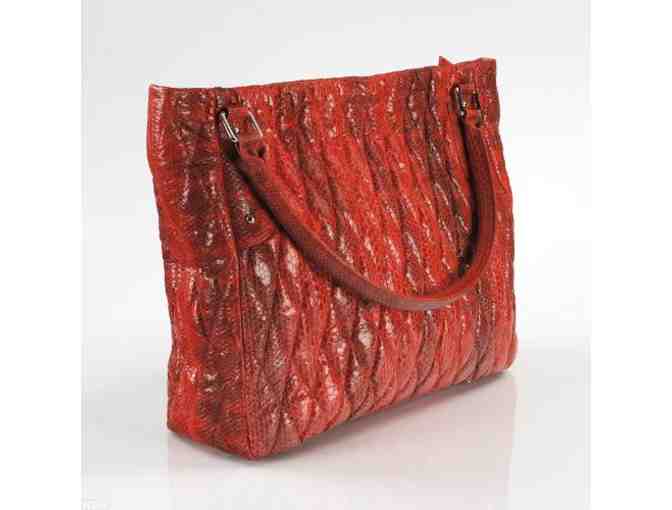 *EXOTIC/COUTURE! Nina Raye! Red Tote Bag! Made from Genuine Sea Snake Leather!