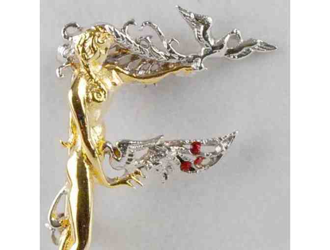 1 ERTE!! From the 'Father Of Art Deco', Collectible Art to Wear: 'F' Pendant/Brooch