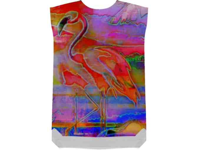 *'SILKY TENCEL SHIFT DRESS, ART-IFIED AND EXCLUSIVELY YOURS!':  'PINK FLAMINGO' BY WBK