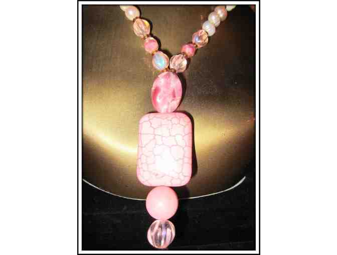 *PRETTY IN PINK:  1/Kind Gemstone Necklace!