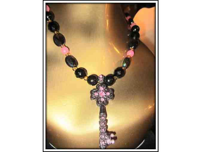 *KEY TO MY HEART!:  1/kind, handcrafted, necklace features Genuine Black Onyx and more!