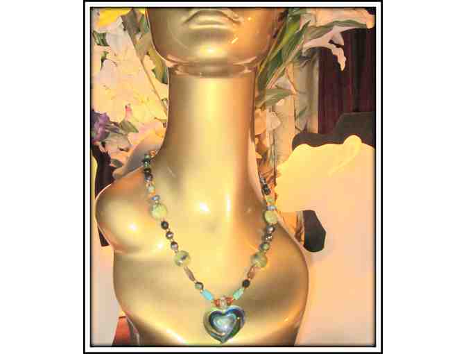 *SWIRLING HEART: 1/Kind Gemstone Necklace!