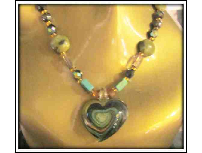 *SWIRLING HEART: 1/Kind Gemstone Necklace!