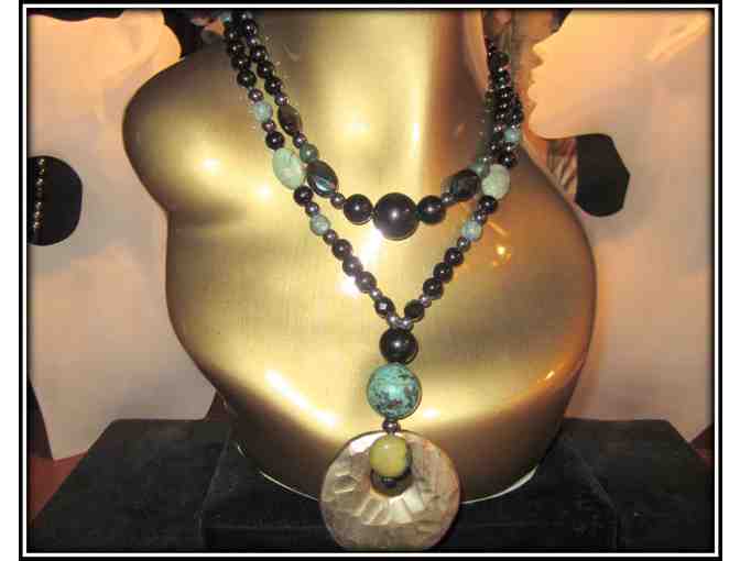 *THAT TRIBAL FEELING:  1/Kind Gemstone Necklace!