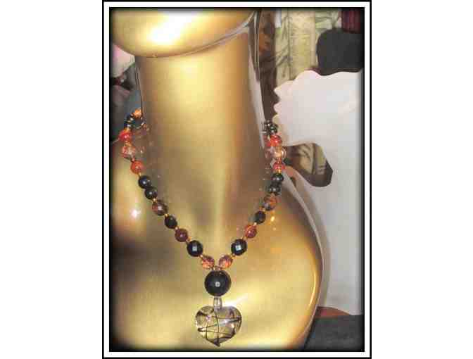 *A HEART OF GOLD:  1/KIND GEMSTONE NECKLACE!