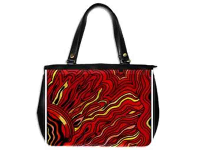 *  'FLAMING HOT!': CUSTOM MADE LEATHER TOTE BAG!