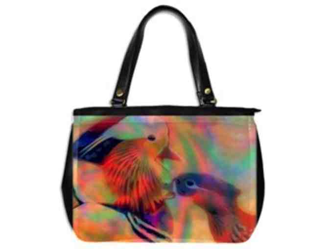 *  'BIRDS OF COLOR': CUSTOM MADE LEATHER TOTE BAG!