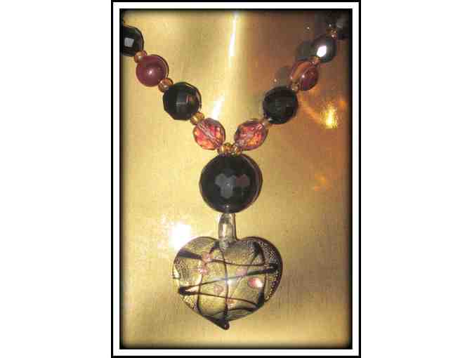 *A HEART OF GOLD:  1/KIND GEMSTONE NECKLACE!