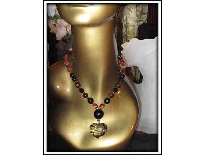 *A HEART OF GOLD:  1/KIND GEMSTONE NECKLACE!