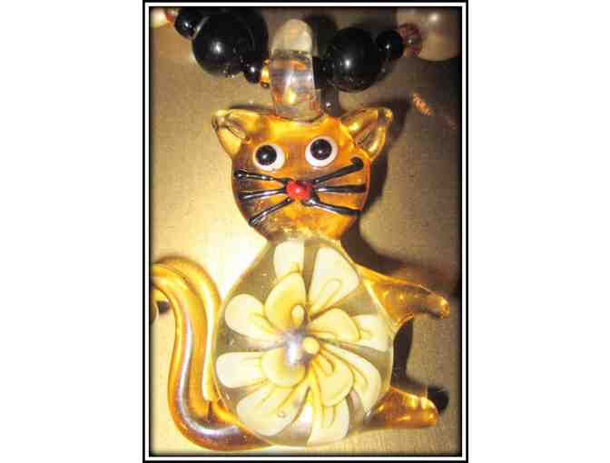 *ADORABLE KITTY: 1/KIND GEMSTONE NECKLACE!