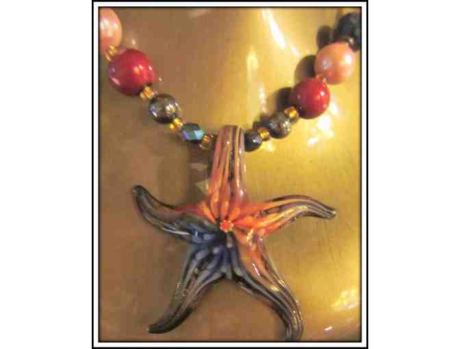 STARFISH: 1/KIND, HANDCRAFTED, Gemstones include Citrine, South Sea Shell pearls!, onyx *+
