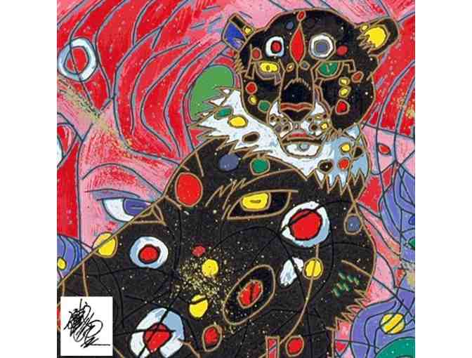 Cheetah by Jiang Tiefeng.    Serigraph ON  CANVAS'