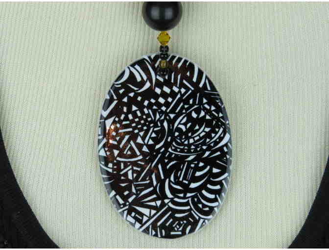 #106 by BeJeweled: 1/KIND, HANDCRAFTED NECKLACE W/SEMI PRECIOUS GEMS! 'TUXEDO JUNCTION'