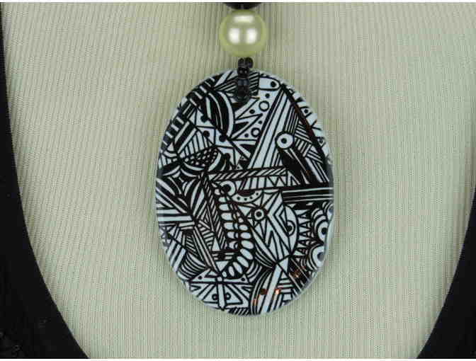 #104 by BeJeweled: 1/KIND, HANDCRAFTED NECKLACE WITH SEMI PRECIOUS GEMS! 'TUXEDO JUNCTION'