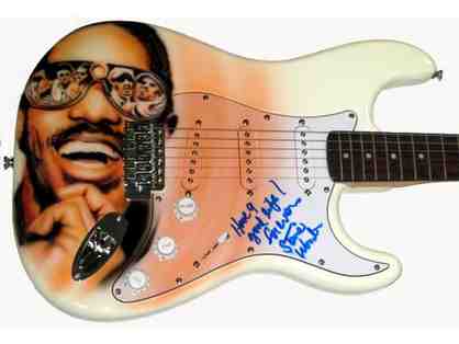 Stevie Wonder Airbrushed Signed Guitar Plus Good Life UACC RD