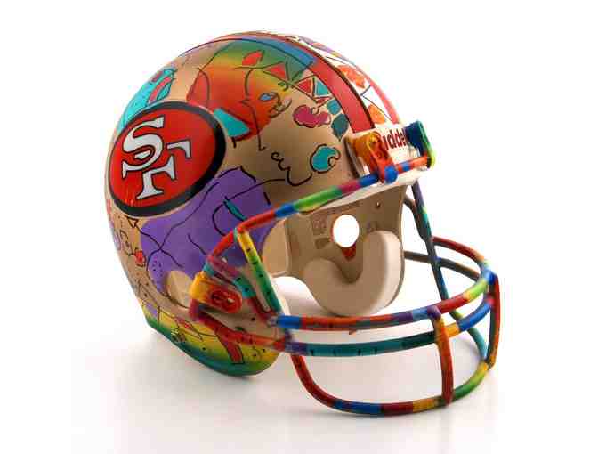 !!! 5Star COLLECTIBLE!1994  Rare Peter Max Original Painting on  NFL Lic. SF 49ers HELMET!