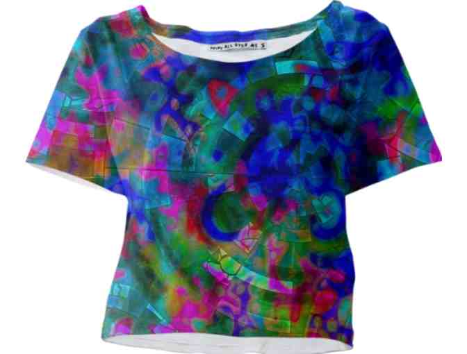 'PUZZLED PIECES' BY WBK:  100% COTTON JERSEY CROP TEE!