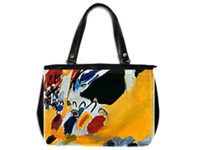 'IMPRESSION III, The Concert' by KANDINSKY:  Luxury Leather Tote Bag, Made to Order!