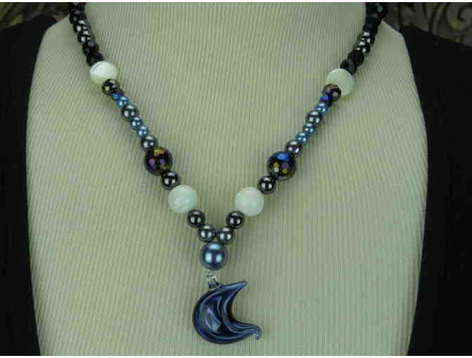 1/KIND Whimsical and Romantic 'Blue Moon' Necklace with Hematite for the soul!