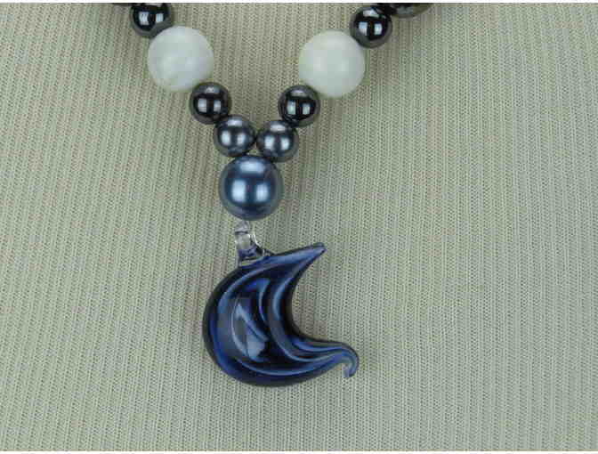 1/KIND Whimsical and Romantic 'Blue Moon' Necklace with Hematite for the soul!