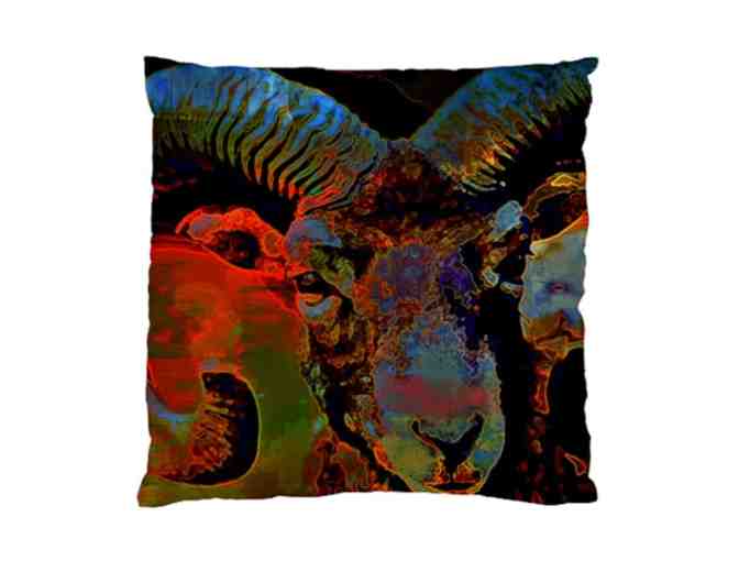 ! 2 SIDED ART DELUXE CUSHION CASE(S) +A3 GICLEE PRINT!: 'ARIES' BY WBK