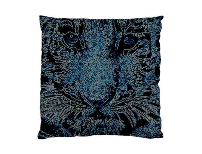 ! 2 SIDED ART DELUXE CUSHION CASE(S) +A3 GICLEE PRINT!: 'BLUE TIGER' BY WBK