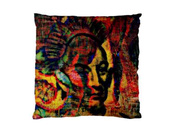 ! 2 SIDED ART DELUXE CUSHION CASE(S) +A3 GICLEE PRINT!: 'CHIEF BLACK HAWK' BY WBK