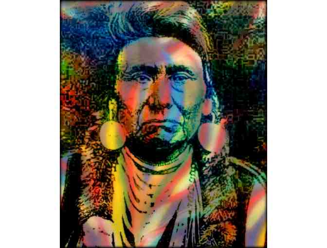 ! 2 SIDED ART DELUXE CUSHION CASE(S) +A3 GICLEE PRINT!: 'COURAGE, CHIEF JOSEPH' BY WBK
