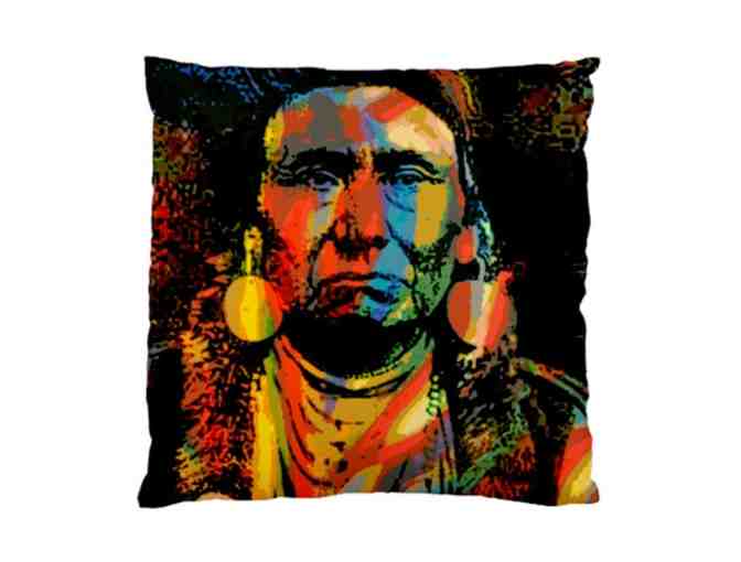 ! 2 SIDED ART DELUXE CUSHION CASE(S) +A3 GICLEE PRINT!: 'COURAGE, CHIEF JOSEPH' BY WBK