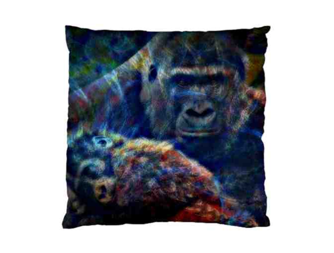 ! 2 SIDED ART DELUXE CUSHION CASE(S) +A3 GICLEE PRINT!: 'GORILLAS IN THE MIST' BY WBK