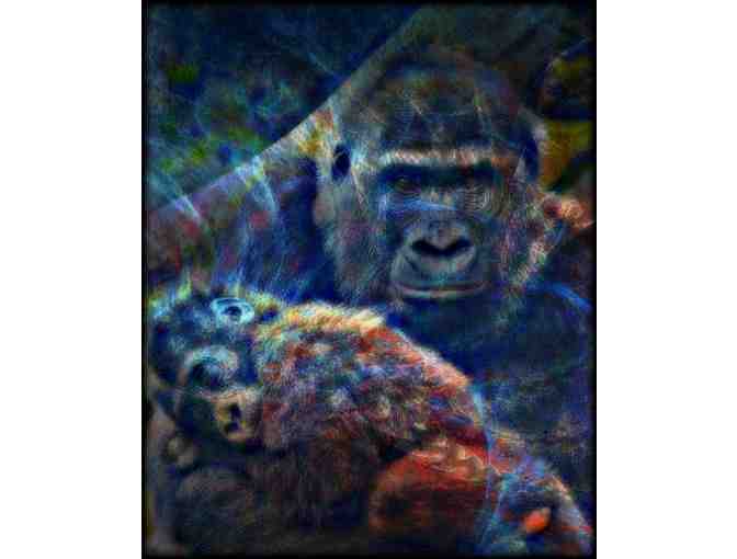 ! 2 SIDED ART DELUXE CUSHION CASE(S) +A3 GICLEE PRINT!: 'GORILLAS IN THE MIST' BY WBK
