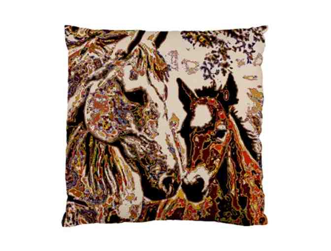 ! 2 SIDED ART DELUXE CUSHION CASE(S) + A3 GICLEE PRINT!: 'HER LITTLE COLT' BY WBK