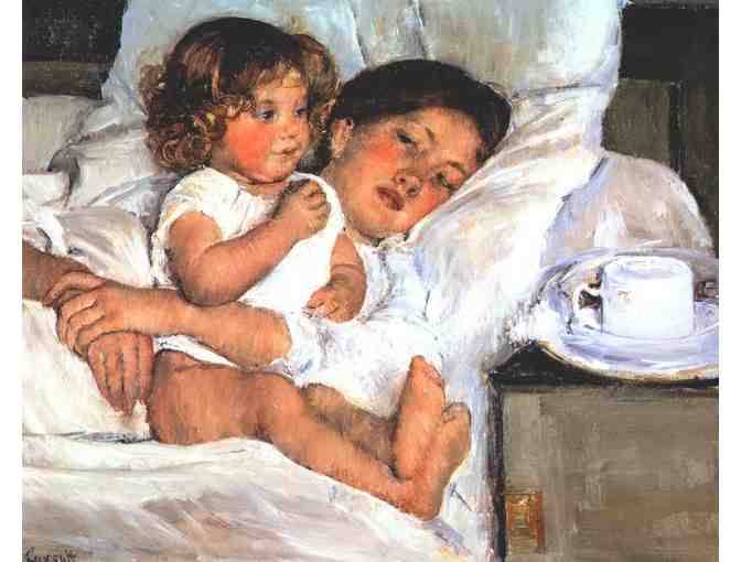 'Breakfast In Bed' by Mary CASSATT:   Leather band watch