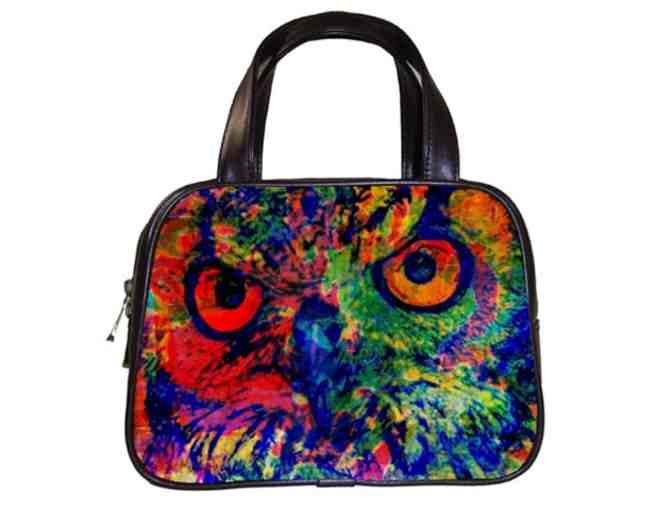 'NIGHT WATCHER':  Custom Made ART Hand Bag:  Genuine Leather!