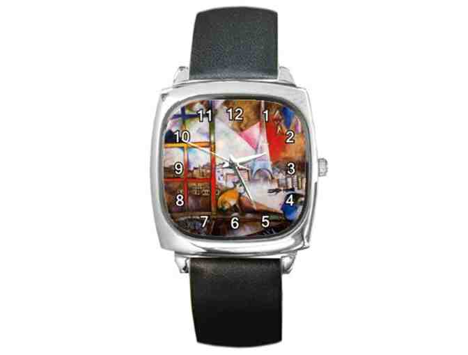 'Paris Through The Window' by Marc CHAGALL:  Free Leather ART WATCH w/BID!