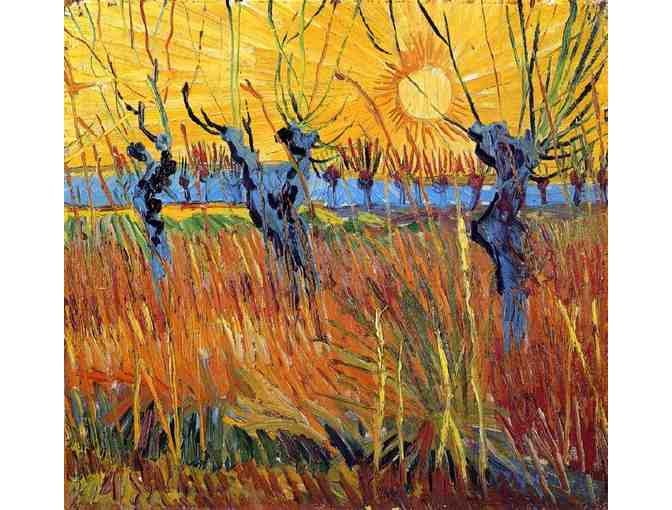 'Pollard Willows and Setting Sun' by Vincent VAN GOGH:  FREE Leather Band ART WATCH w/BID!