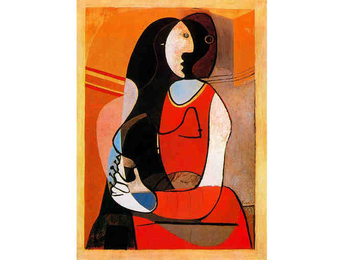 'Seated Woman' by Pablo PICASSO:  FREE Leather Band ART WATCH w/BID!