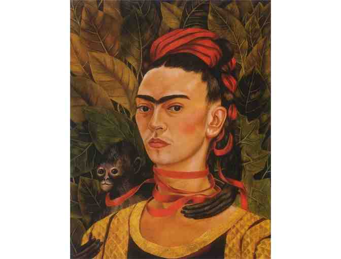 'Self Portrait With Monkey' by Frida KAHLO: FREE Leather Band ART WATCH w/BID!