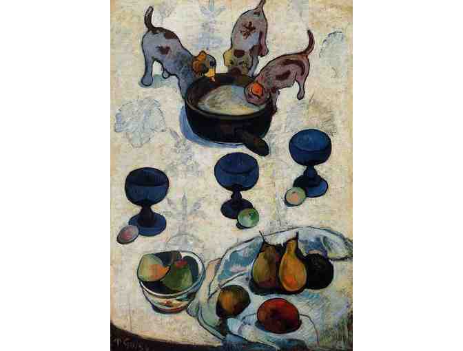 'Still Life With Three Puppies' by GAUGUIN:  FREE Leather Band ART WATCH w/BID!